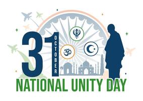 Commemorating National Unity Day in India on October 31 with a Waving Flag and Illustration of National Pride vector