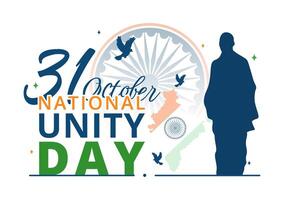 India's National Unity Day Observed on October 31 with a Waving Flag, Celebrating the Country's Unification in a Illustration vector