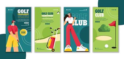 Golfing Community Social Media Background Design in Flat Style vector