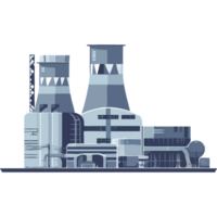 An illustration of a factory with two chimneys png