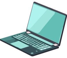 A laptop computer with a green screen png