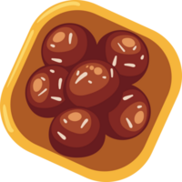 A bowl of chocolate balls in a square png