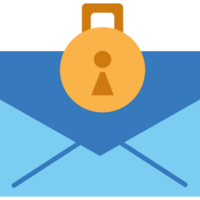 An envelope with a lock and a key png