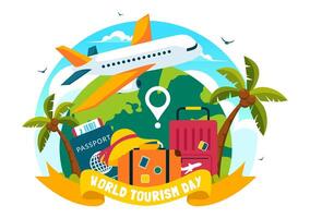 Travel the World Design Featuring Famous Landmarks and Global Monuments in a Cartoon Background vector