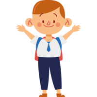 A boy with his arms up in the air png