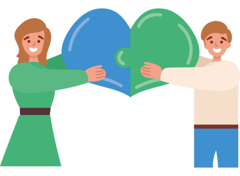 zwei Menschen halten ein Herz geformt Puzzle Stück png