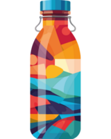 A colorful bottle with a colorful design png