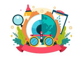 Vision Care for World Sight Day, 10 October, Highlighting Blindness and Visual Impairment in a Flat Style Cartoon Background vector