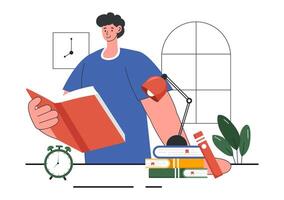 Online Examination Art with Test Forms, Answer Papers, and Internet Survey in Flat Style vector