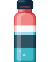 A bottle of water with a colorful stripe png