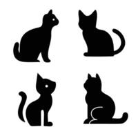Cat Pets set icon Design vector