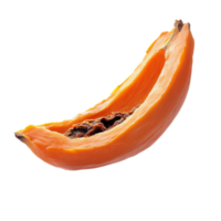 Fresh papaya slice on a white background showcasing vibrant color, transparent png