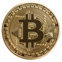Bitcoin coin design on a white background, transparent png