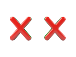 Red X symbols with green outlines on a white background, transparent png