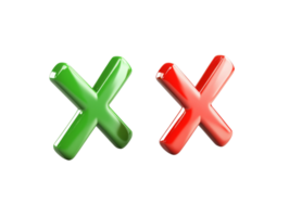 Colorful green and red check marks displayed on a plain background, transparent png