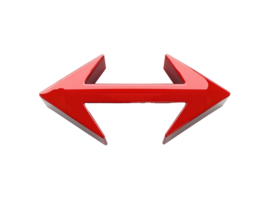Bold red arrows indicating movement and direction for navigation, transparent png