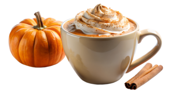 Pumpkin spice latte with whipped cream transparent png