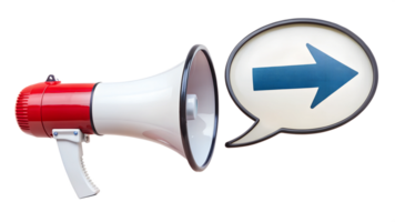 Using a megaphone to deliver a message outdoors transparent png