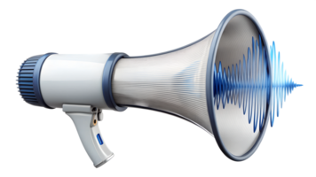 Loudspeaker emitting sound waves at a public event transparent png