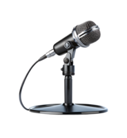 Studio microphone on stand for recordings transparent png