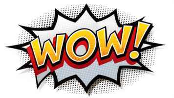 Comic-style speech bubble featuring the word wow transparent png