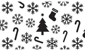 set of Snowflake Christmas icon silhouettes on white background vector