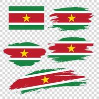 Set of flags of Suriname vector