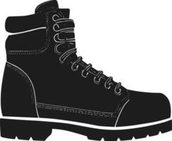 Detailed Hiking Boot Silhouette vector