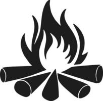 Crisp and Clean Campfire Silhouette vector