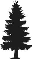 Graceful Pine Tree Silhouette vector