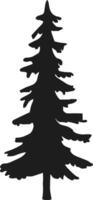 Serene Pine Tree Silhouette vector