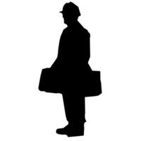 Silhouette of a Man at Work vector