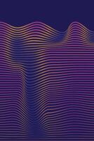 abstract distorted line wave geometric shape neon colorful background, modern music distort vibrant poster curve design template pattern texture, stylish gradient color blend mesh brochure flyer cover vector