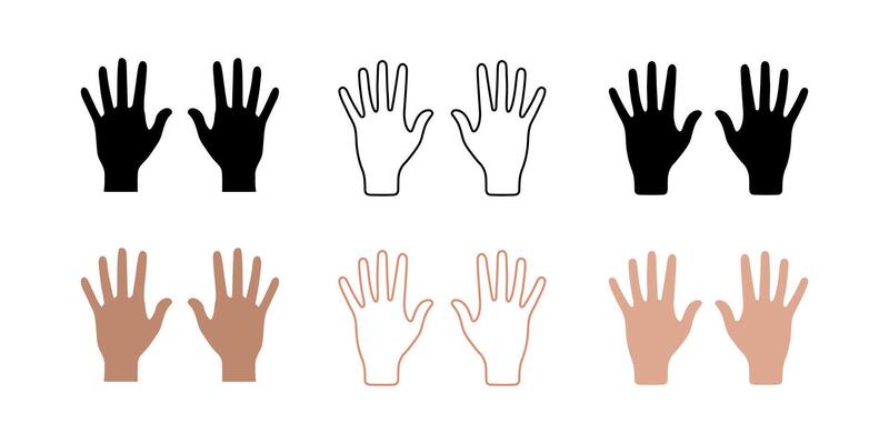 Set of Hand icons. illustration in flat style