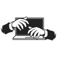 Digital Workforce Concept black and white drawing. vector