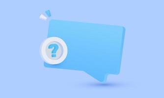 3d icon realistic message speech bubble question mark new concept design vector