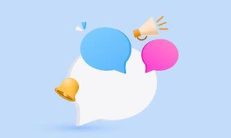 3d speech bubble message megaphone bell icon concept new idea design vector