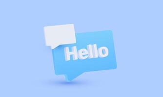 3d icon realistic hello speech bubble banner message new concept design vector