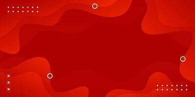Abstract red fluid wave background with geometric shapes, modern dynamic fluidity wallpaper vector