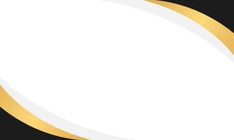 Black and gold curve wavy background, border , modern business template, blank space, card design vector