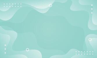 turquoise green abstract liquid wavy background with geometric shapes. Modern dynamic wallpaper vector