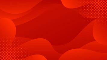 Abstract red fluid wave background with halftone, modern dynamic wallpaper. illustration vector