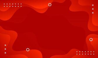 Abstract red fluid wavy background with geometric shapes, modern dynamic wallpaper. illustration vector