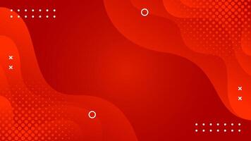 Abstract red fluid wave background with halftone, modern dynamic fluidity wallpaper vector