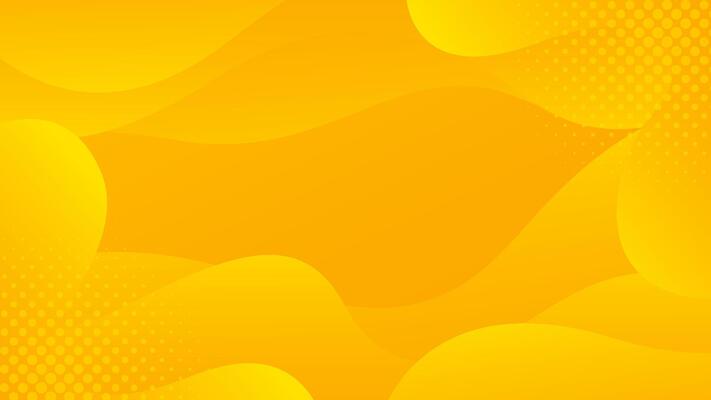 Bright orange-yellow gradient fluid wave background with halftone, abstract dynamic wallpaper