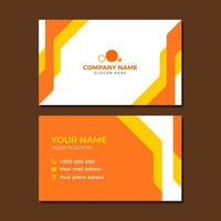 Flat business card template with orange yellow shape vector