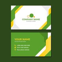 Business card template with green yellow shape vector