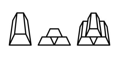 Icon set golden bar, finance assets investment. Editable file vector