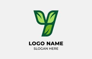 Logo Leaf symbols and Letter Y. Template design Nature, tree, go green and growth concept with icon. Editable file vector