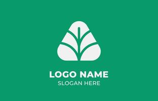 Logo Leaf symbols and Triangle shape. Template design Nature, tree, go green and growth concept with icon. Editable file vector